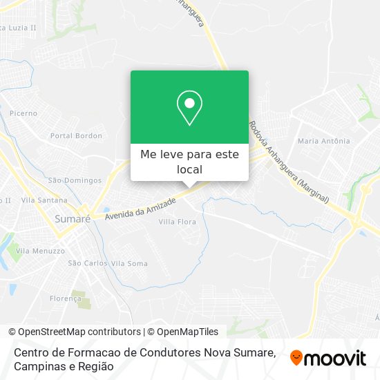 Centro de Formacao de Condutores Nova Sumare mapa