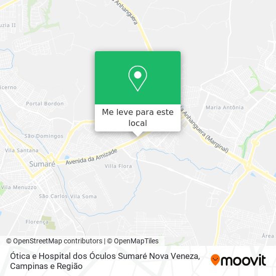 Ótica e Hospital dos Óculos Sumaré Nova Veneza mapa