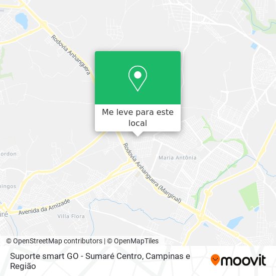 Suporte smart GO - Sumaré Centro mapa