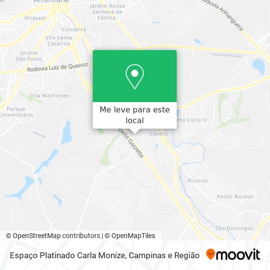 Espaço Platinado Carla Monize mapa