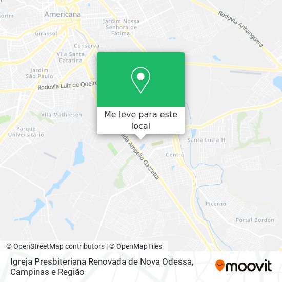 Igreja Presbiteriana Renovada de Nova Odessa mapa