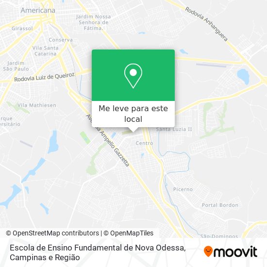 Escola de Ensino Fundamental de Nova Odessa mapa