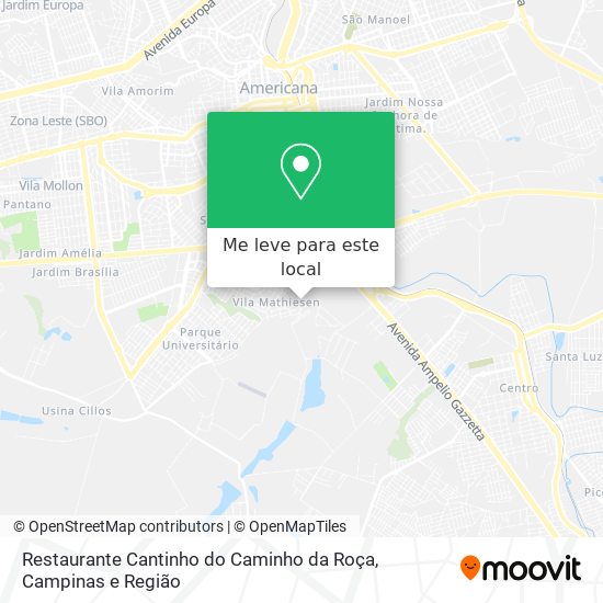Restaurante Cantinho do Caminho da Roça mapa