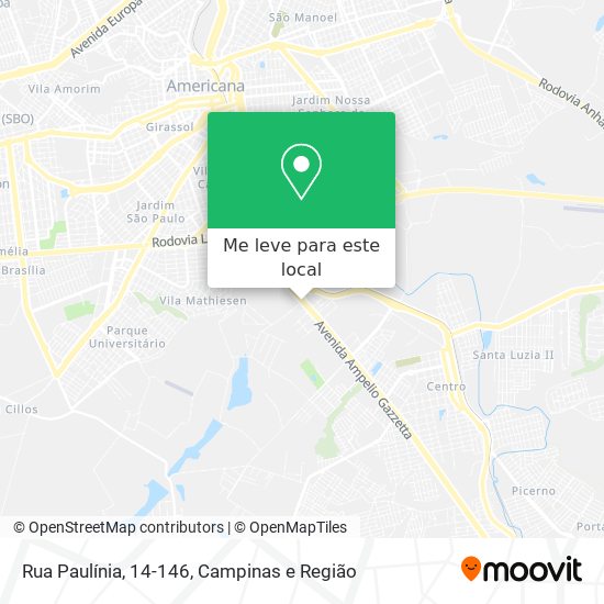 Rua Paulínia, 14-146 mapa