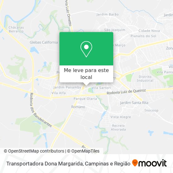 Transportadora Dona Margarida mapa