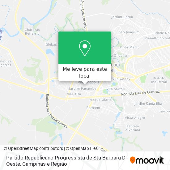 Partido Republicano Progressista de Sta Barbara D Oeste mapa