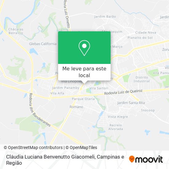 Cláudia Luciana Benvenutto Giacomeli mapa