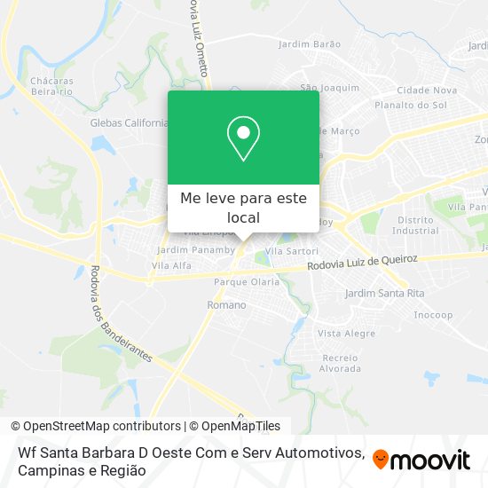 Wf Santa Barbara D Oeste Com e Serv Automotivos mapa
