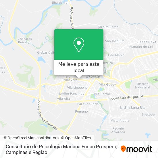 Consultório de Psicológia Mariána Furlan Próspero mapa