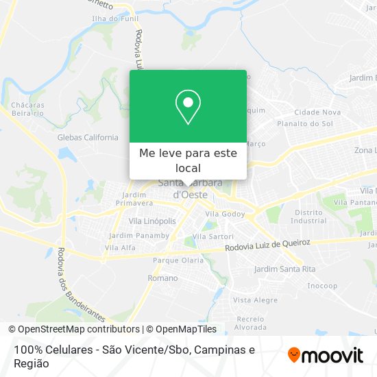 100% Celulares - São Vicente / Sbo mapa