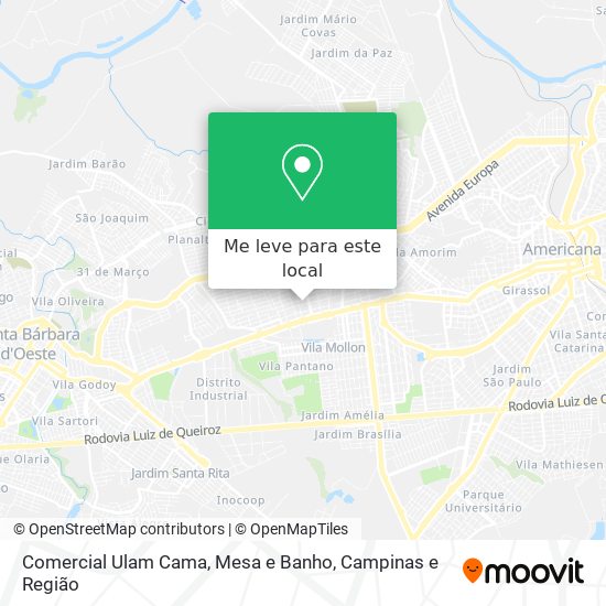 Comercial Ulam Cama, Mesa e Banho mapa