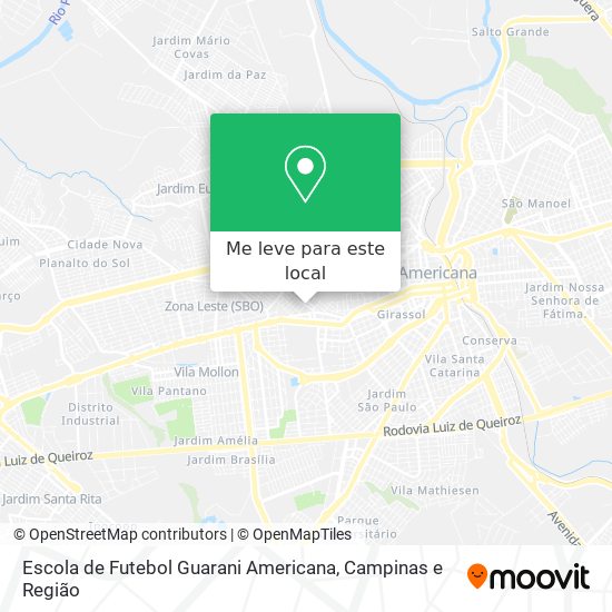 Escola de Futebol Guarani Americana mapa