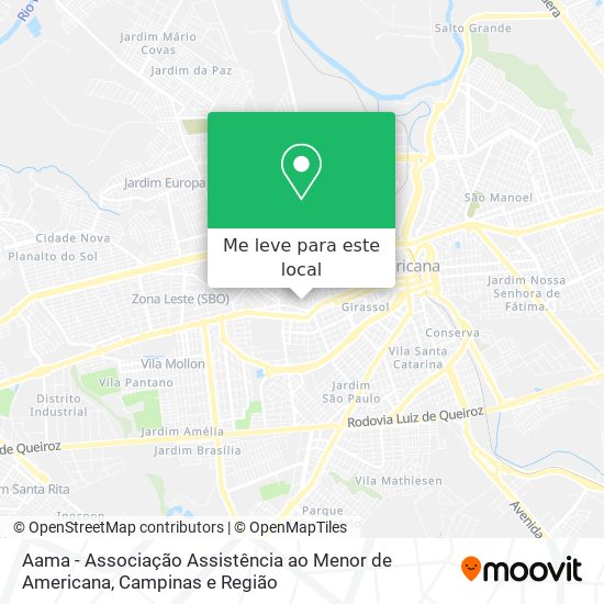 Aama - Associação Assistência ao Menor de Americana mapa