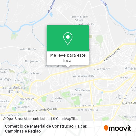 Comercio de Material de Construcao Palcar mapa