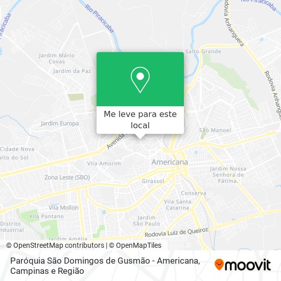 Paróquia São Domingos de Gusmão - Americana mapa