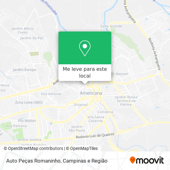 Auto Peças Romaninho mapa