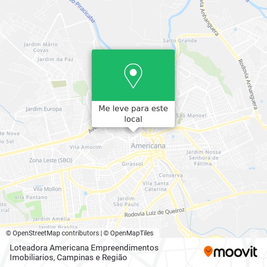 Loteadora Americana Empreendimentos Imobiliarios mapa