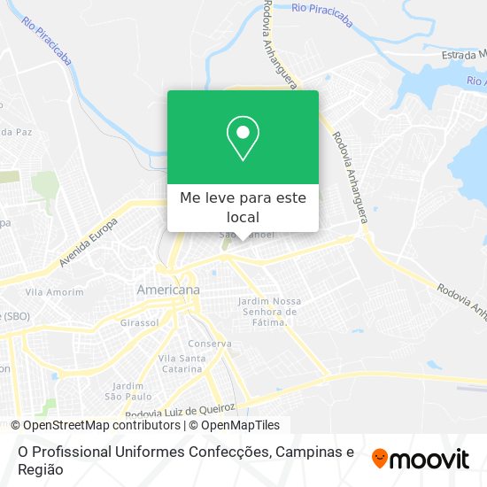 O Profissional Uniformes Confecções mapa