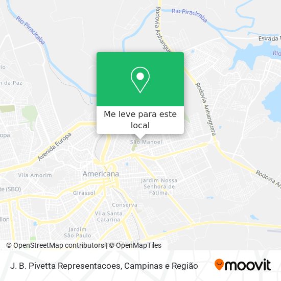 J. B. Pivetta Representacoes mapa