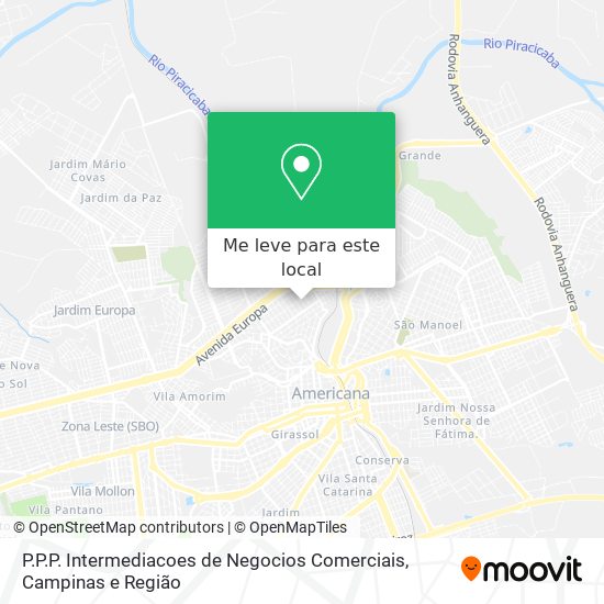 P.P.P. Intermediacoes de Negocios Comerciais mapa