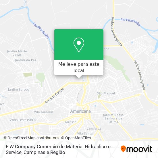 F W Company Comercio de Material Hidraulico e Service mapa