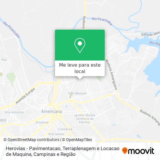 Herovias - Pavimentacao, Terraplenagem e Locacao de Maquina mapa