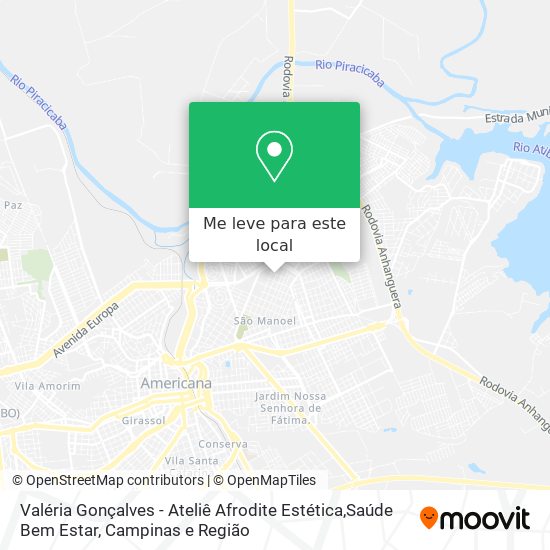 Valéria Gonçalves - Ateliê Afrodite Estética,Saúde Bem Estar mapa