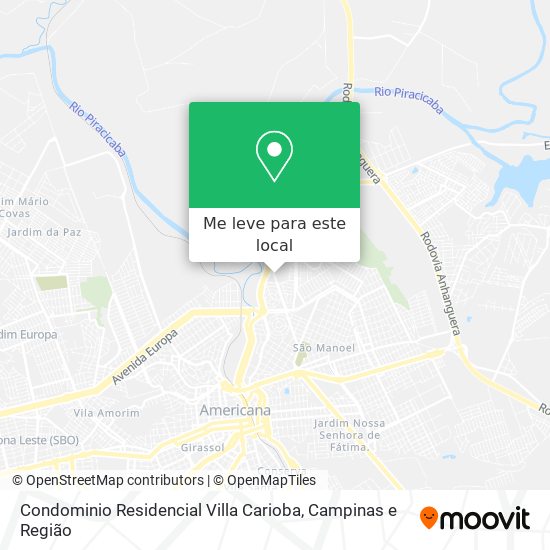 Condominio Residencial Villa Carioba mapa