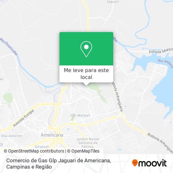 Comercio de Gas Glp Jaguari de Americana mapa