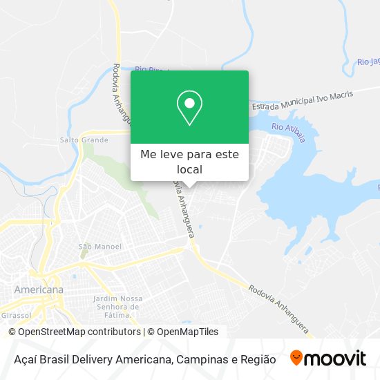 Açaí Brasil Delivery Americana mapa