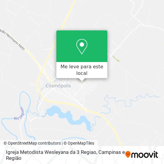 Igreja Metodista Wesleyana da 3 Regiao mapa