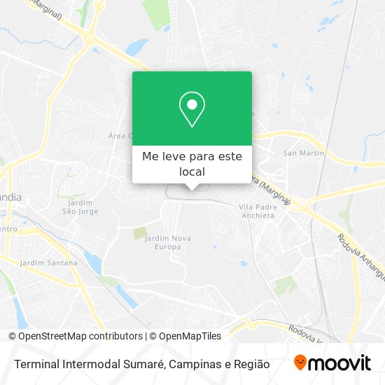 Terminal Intermodal Sumaré mapa