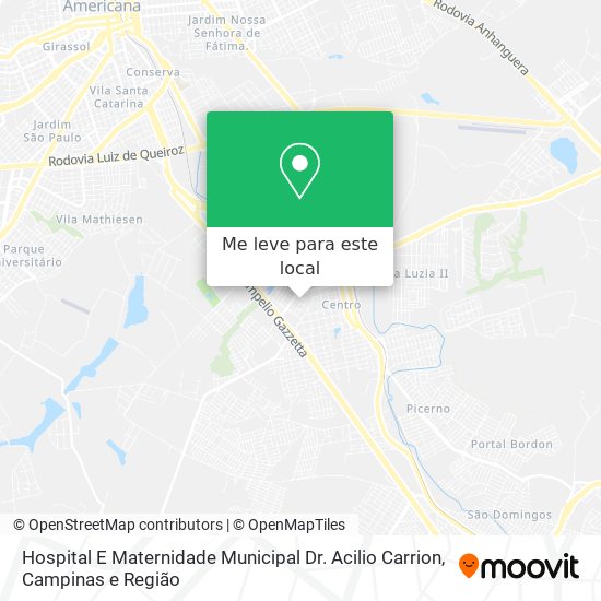 Hospital E Maternidade Municipal Dr. Acilio Carrion mapa