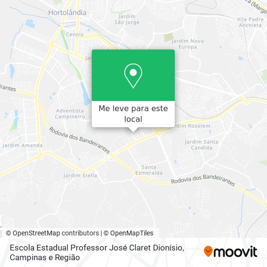 Escola Estadual Professor José Claret Dionísio mapa