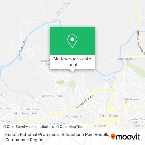 Escola Estadual Professora Sebastiana Paie Rodella mapa