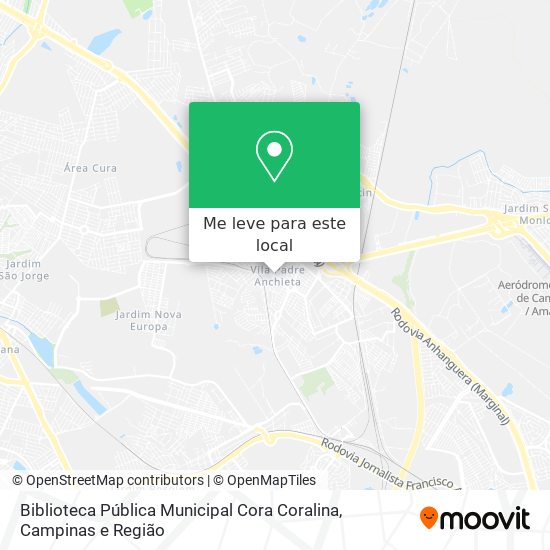 Biblioteca Pública Municipal Cora Coralina mapa