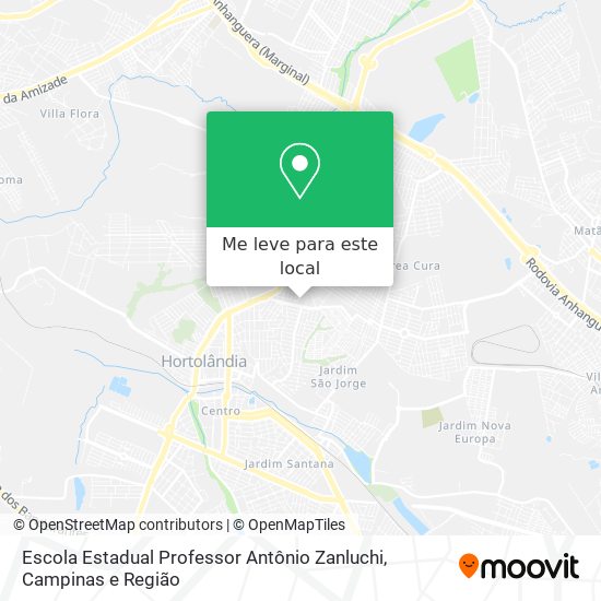 Escola Estadual Professor Antônio Zanluchi mapa