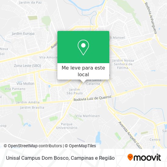 Unisal Campus Dom Bosco mapa