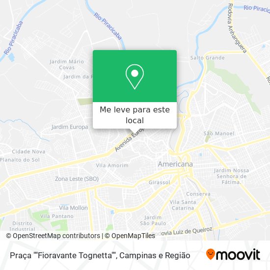 Praça ""Fioravante Tognetta"" mapa