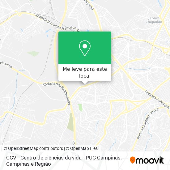 CCV - Centro de ciências da vida - PUC Campinas mapa