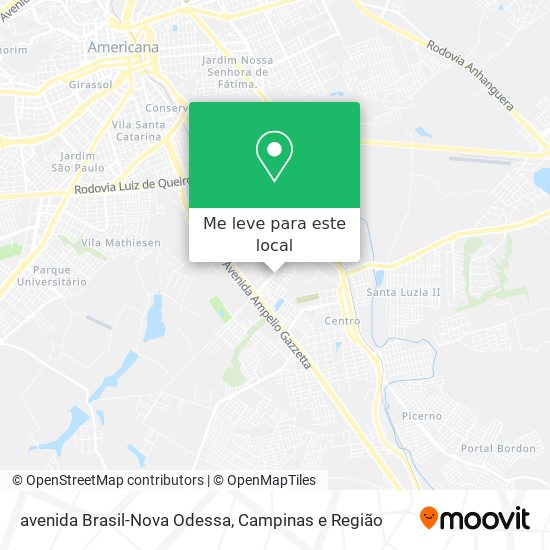 avenida Brasil-Nova Odessa mapa