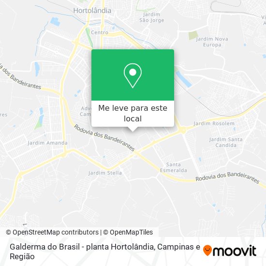 Galderma do Brasil - planta Hortolândia mapa