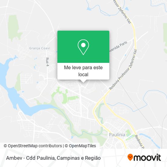Ambev - Cdd Paulínia mapa