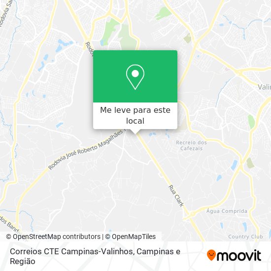 Correios CTE Campinas-Valinhos mapa