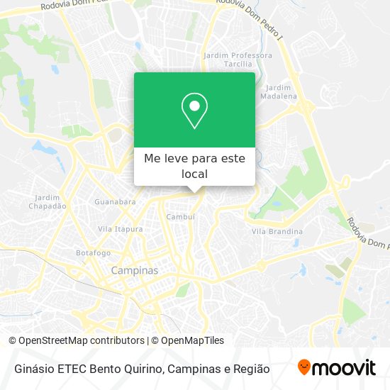 Ginásio ETEC Bento Quirino mapa