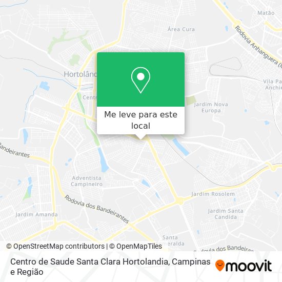 Centro de Saude Santa Clara Hortolandia mapa