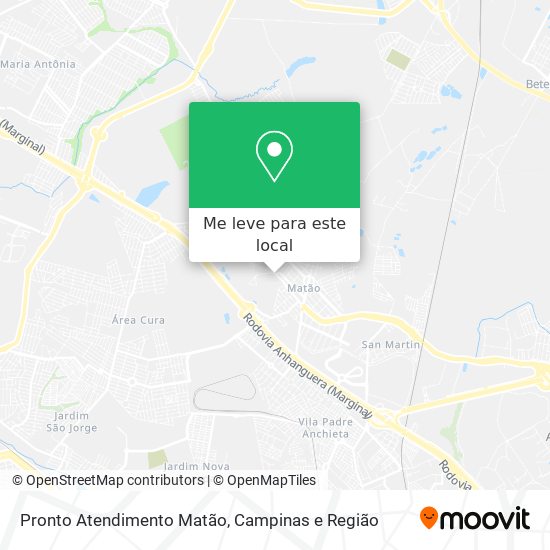 Pronto Atendimento Matão mapa