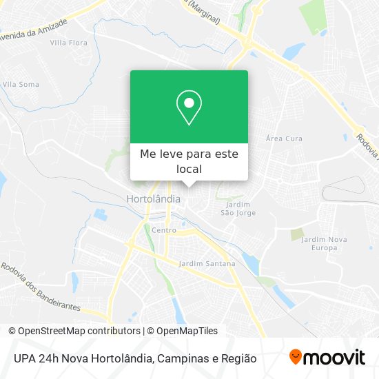 UPA 24h Nova Hortolândia mapa