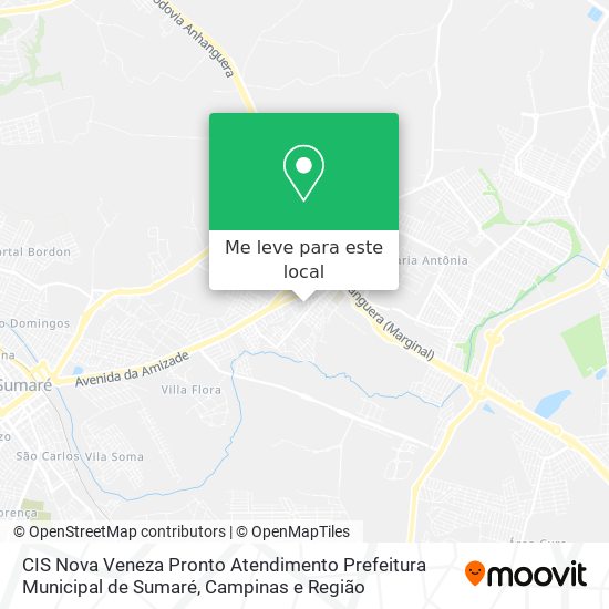 CIS Nova Veneza Pronto Atendimento Prefeitura Municipal de Sumaré mapa