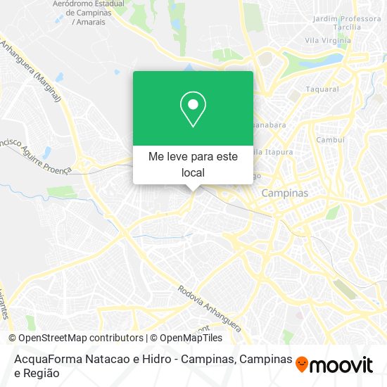 AcquaForma Natacao e Hidro - Campinas mapa